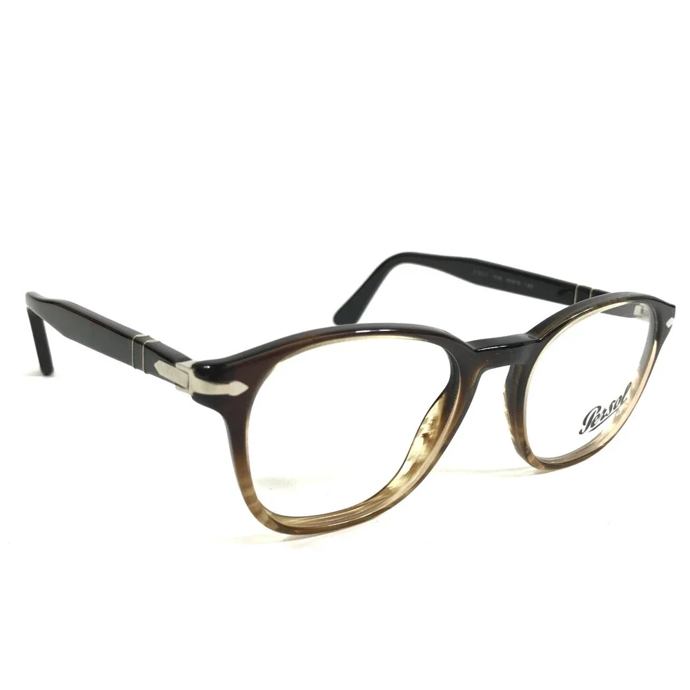 Persol Eyeglasses Frames 3122-V 1026 Brown Striped Brown Silver Logos 50-19-145